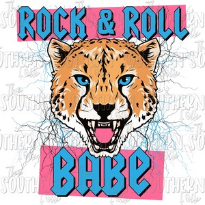 Rock and Roll Babe PNG File, Sublimation Design, Digital Download, Sublimation Designs Downloads, Sublimation Designs, Retro Png File