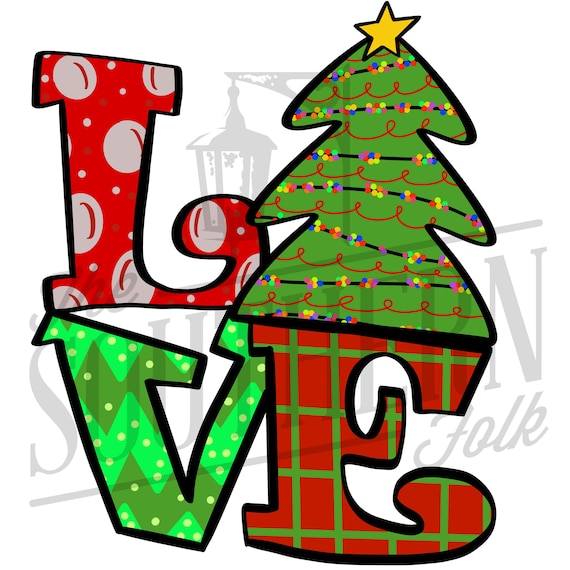 Love Christmas Sublimation Design PNG 