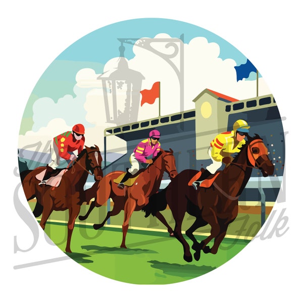 Derby Circle PNG File, Sublimation Design, Digital Download, Horse Racing