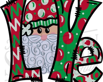 Christmas Love Sublimation Design, PNG File, Digital Download, Sublimation Designs Downloads, Hand Drawn