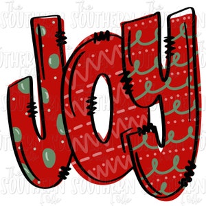 Christmas Joy Hand Drawn Sublimation Design, PNG File, Digital Download, Sublimation Designs Downloads