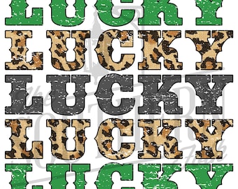Lucky Distressed PNG File, Sublimation Design, Digital Download, Sublimation Designs Downloads, St. Patricks Day