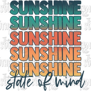 Sunshine State Of Mind PNG File, Sublimation Design, Digital Download, Sublimation Designs Downloads, Summer Designs
