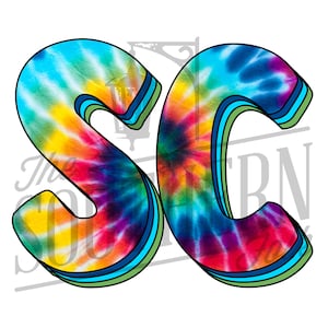 Plik PNG Tie Dye z Karoliny Południowej, projekt sublimacji, pobieranie cyfrowe, pobieranie projektów sublimacji