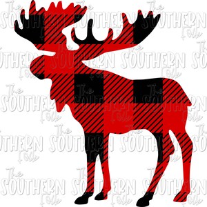 Plaid Moose Sublimation Design, PNG File, Digital Download, Sublimation Designs Downloads, Christmas Sublimation
