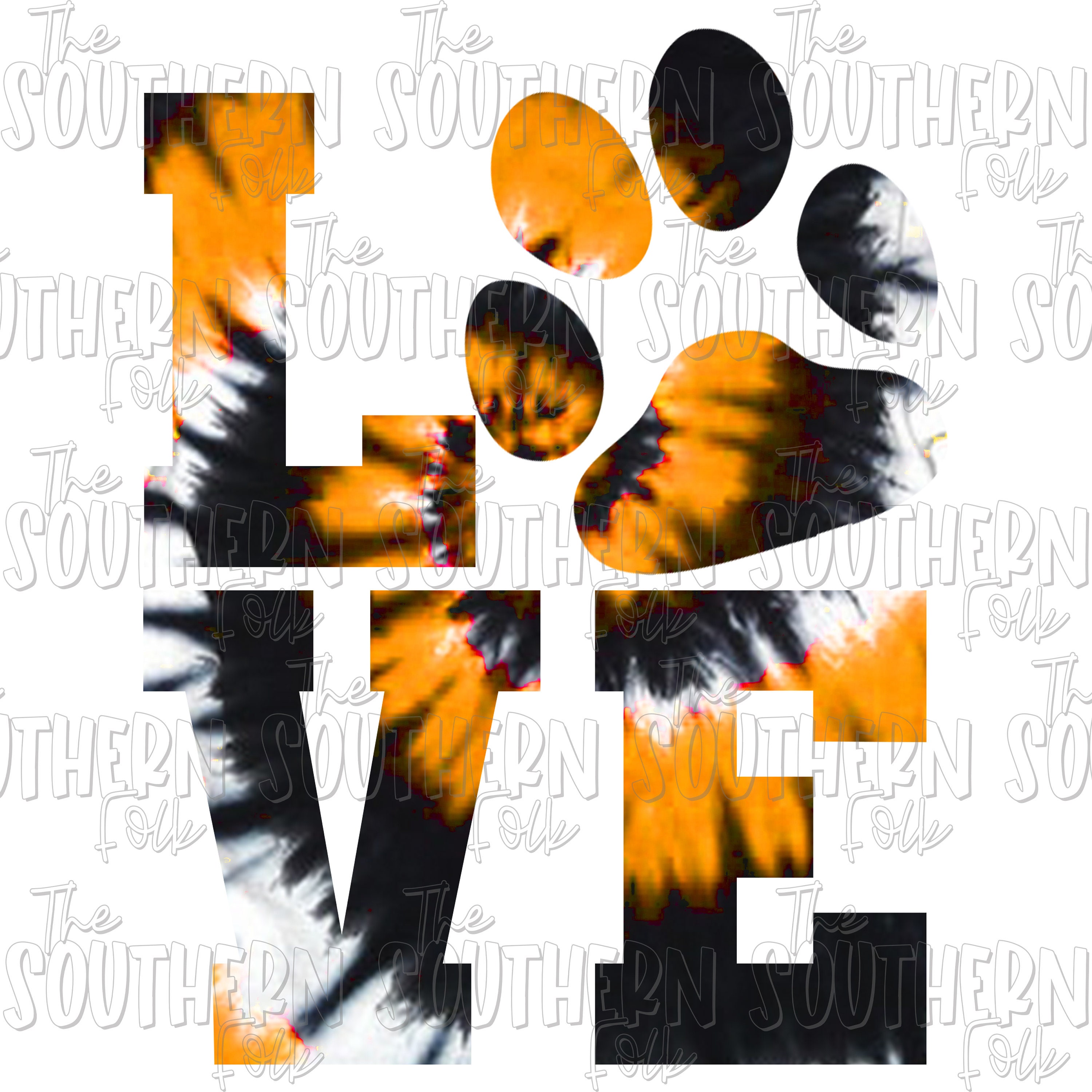 Orange Animal Love Tie Dye PNG File, Sublimation Design, Digital ...