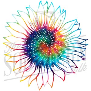 Tie Dye Sunflower PNG File, Sublimation Design, Digital Download