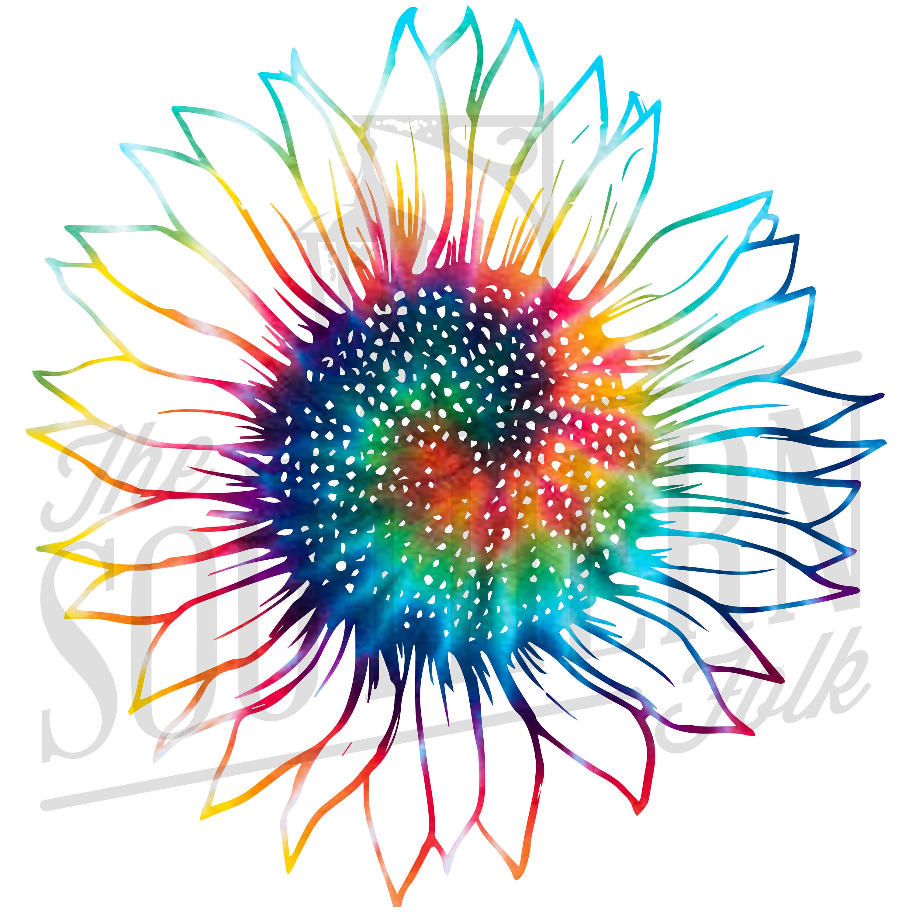 Tie Dye Sunflower PNG File Sublimation Design Digital Etsy