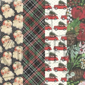 Christmas Digital Papers (4 pack), Sublimation, PNG File, Digital Download