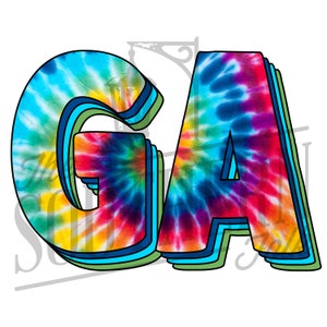 Georgia Tie Dye PNG File, Sublimation Design, Digital Download, Sublimation Designs Downloads