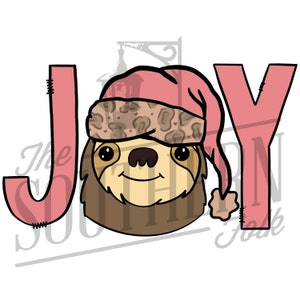 Pink Joy Sloth Sublimation Design, PNG File, Digital Download, Sublimation Designs Downloads, Hand Drawn