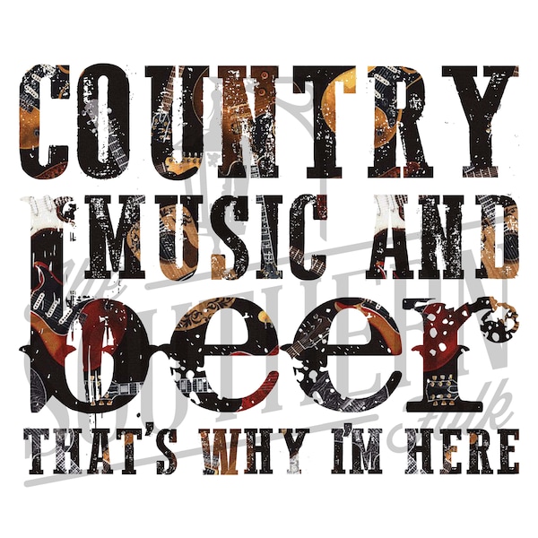 County music and Beer PNG File, Sublimation Designs Download, Digital Download