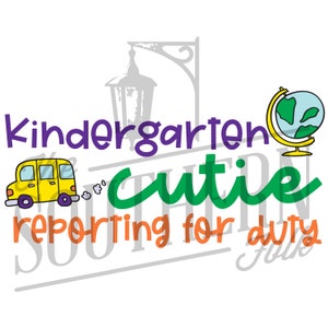 Kindergarten Cutie PNG File, Diseños de Sublimación, Descarga Digital, Descargas de Diseños de Sublimación, Regreso a la Escuela