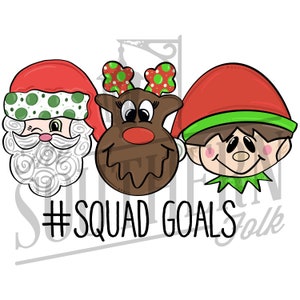 Squad Goals Sublimation Design, PNG File, Digital Download, Sublimation Designs Downloads, Hand Drawn