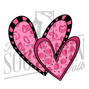 Hand Drawn Hearts PNG File, Sublimation Designs Downloads, Digital Download, Valentine&#39;s Day