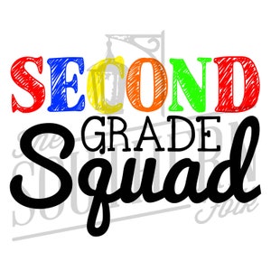 Second Grade Squad PNG File, Sublimation Design Downloads, Digital Download, Back to School