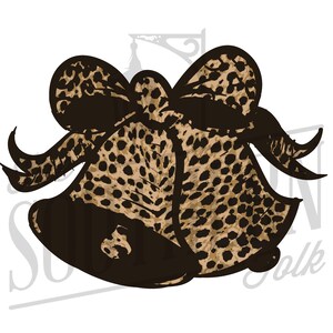 Santa Bells Cheetah PNG File, Sublimation, Digital Download, Clipart