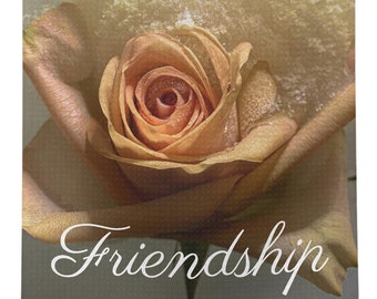 Friendship Yellow Rose Soft Tea Towel Friend Gift Valentines Day