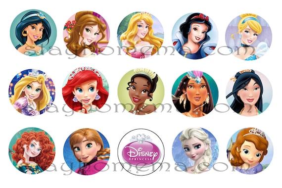 INSTANT DOWNLOAD ALL Princesses One Inch 4x6 Bottle Cap Images | Etsy