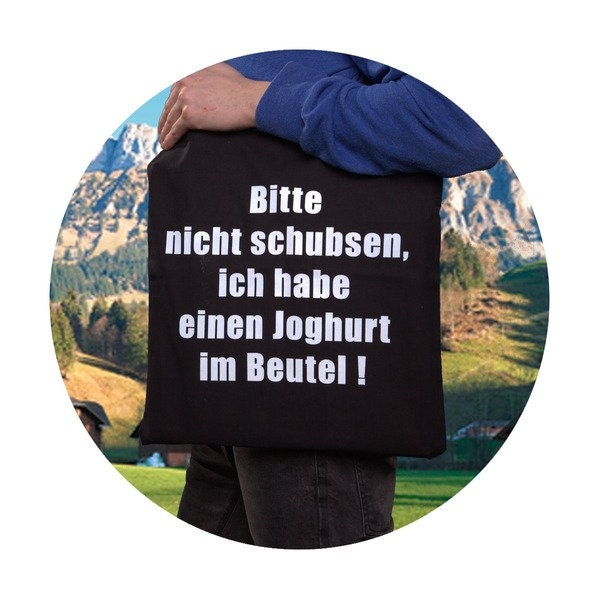 Bitte nicht schubsen Joghurt - Jute beutel