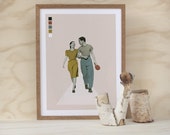 the smiths (a3 love vintage retro stripes yellow blue style giclee art print)