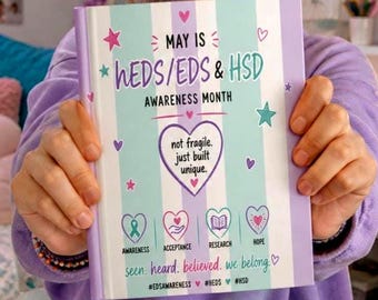 hEDS EDS Awareness Journal, Personalized Notebook, Chronic Illness Symptom Tracker