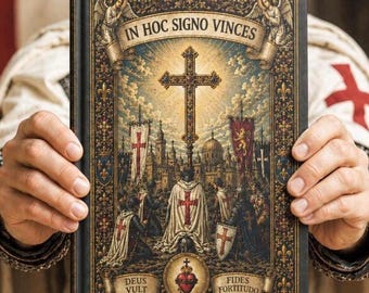 Christian Cross Prayer Journal, Faith & Strength Gift for Men, Templar Cross Crusader, Medieval Notebook