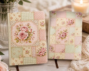 Personalized Cottagecore Prayer Journal, Patchwork Floral Quilt Notebook, Christian Devotional Diary
