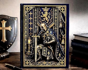 Personalized Knight Armor Christian Journal, Medieval Prayer Notebook, Bible Study, Father's Day Gift