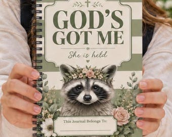 Christian wasbeer spiraal notitieboek, God's Got Me Journal, Faith Devotional (6" x 8")