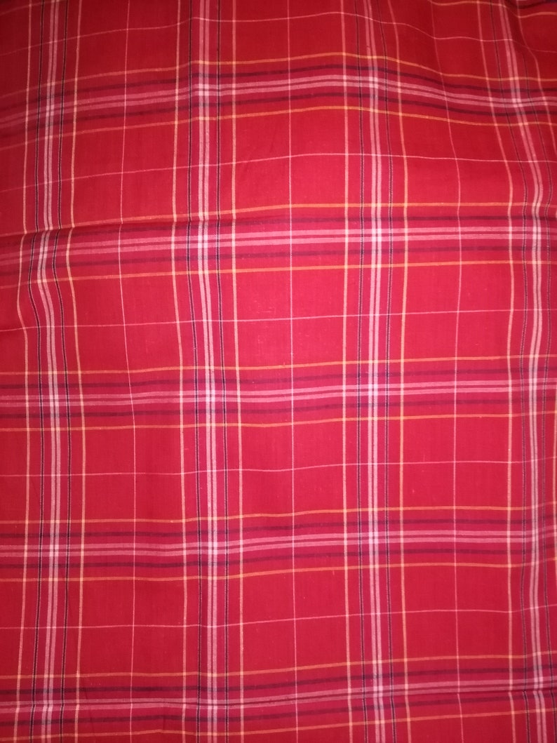 Pink Plaid Cotton Fabric