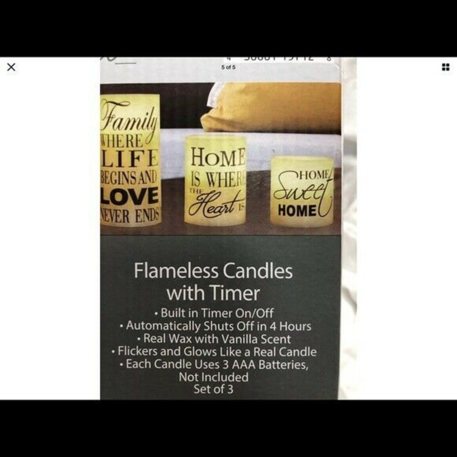 True Living Essentials Flameless Candles With Timer Real Wax Etsy