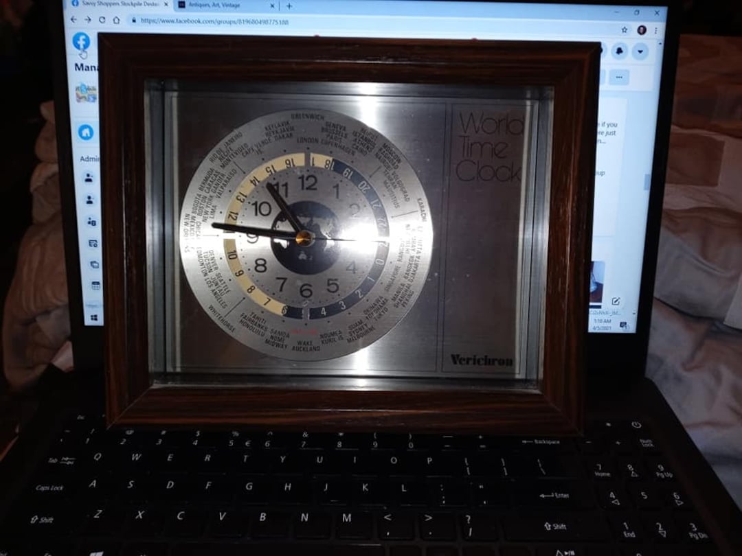 Vintage Verichron Quartz World Time Zone Clock Etsy