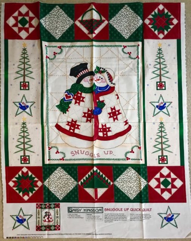 Vintage Fabric Panel Daisy Kingdom Snuggle Up Quick Quilt