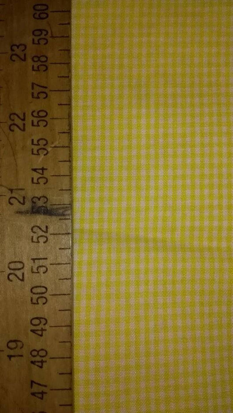 Yellow Gingham Checked Fabric Etsy