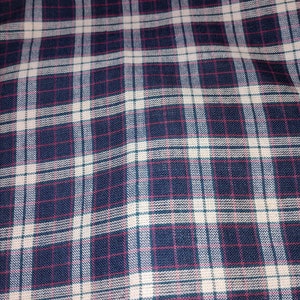 Blue and Brown Plaid Cotton Fabric