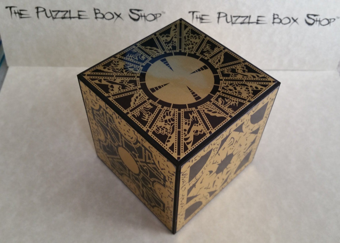 Hellraiser Puzzle Box Full Size Foil Face Solid Wood the Etsy