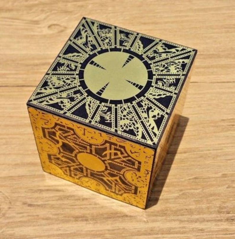 Hellraiser Puzzle Box Full Size Foil Face Solid Wood the Etsy