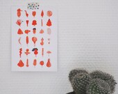 Printed postcard - red monsters