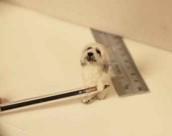 NOW SOLD .needle felted miniture dog ..1.5 inches long