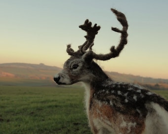 SOLD Needle felted reindeer