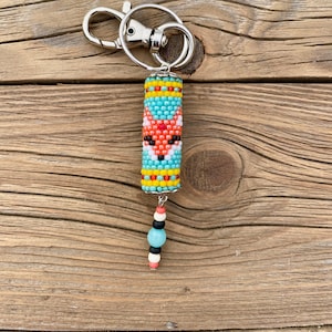 Fox Keychain, Fox Handbag Charm, Crochet Beaded Charm, Animal Keychain, Beaded Fox Keychain
