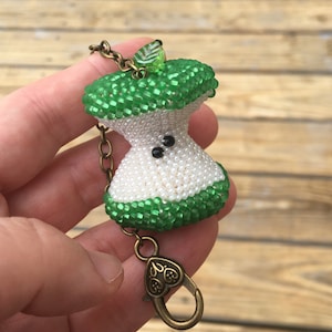 Apfelkern Schlüsselanhänger, Obst Schlüsselanhänger, Apfel Geschenk, Handtaschenanhänger