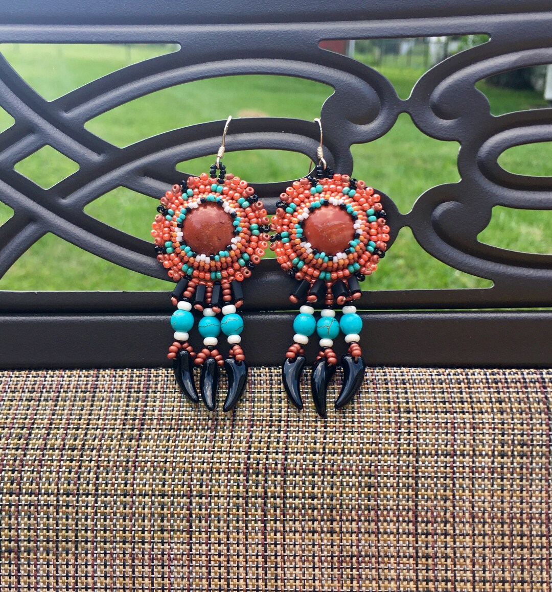 Native American Style Earrings Ethnic Earrings Native Etsy