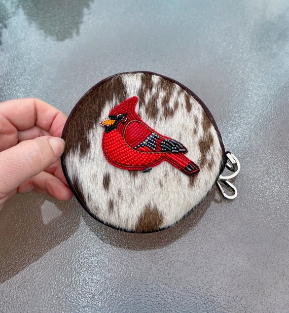 Cowhide coin purse best sale