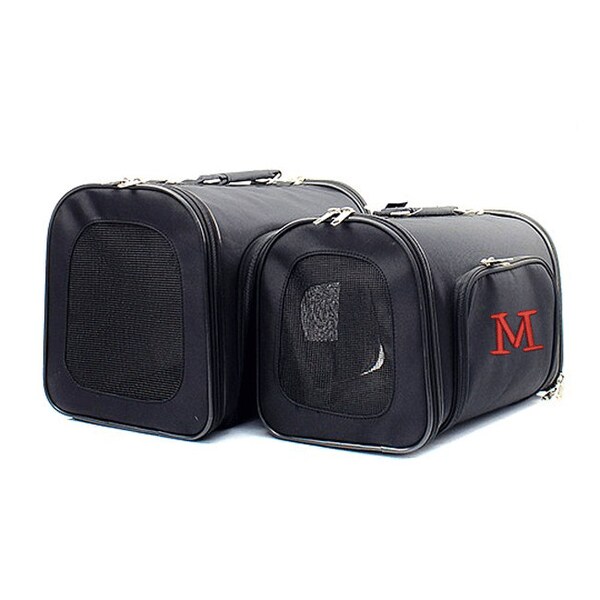 Monogrammed Pet Carrier - Solid Black