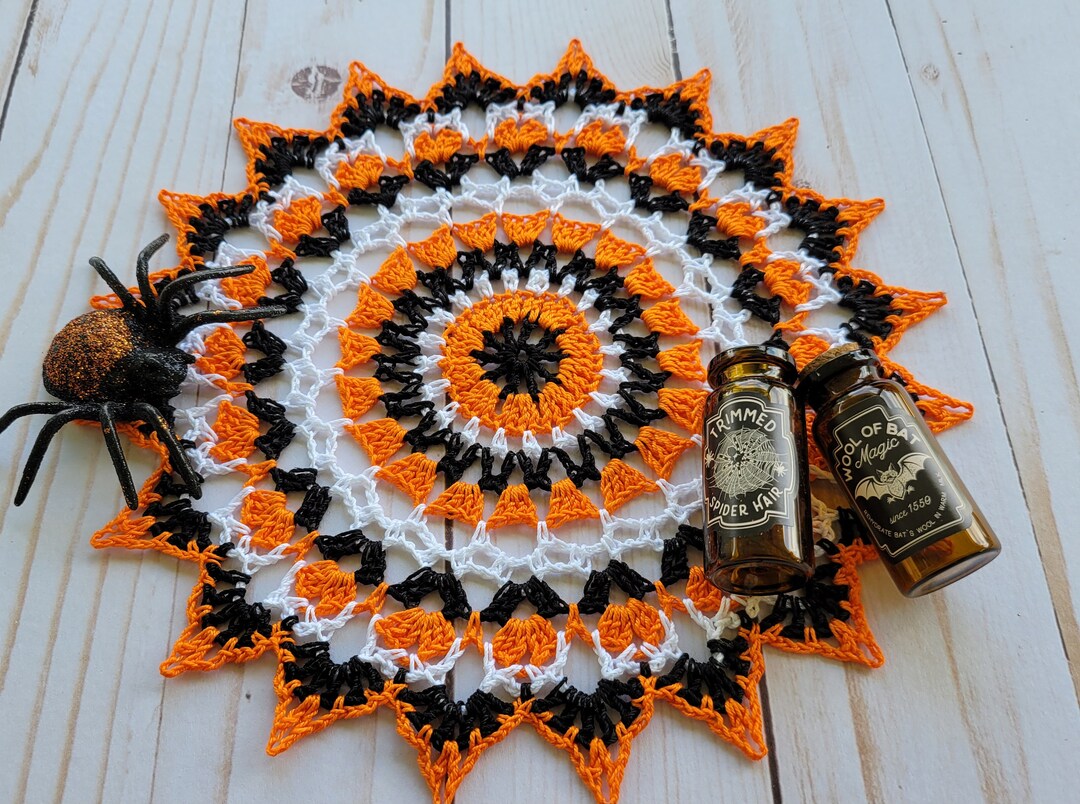 Halloween Doily Handmade Crocheted Doily Small 8 Etsy