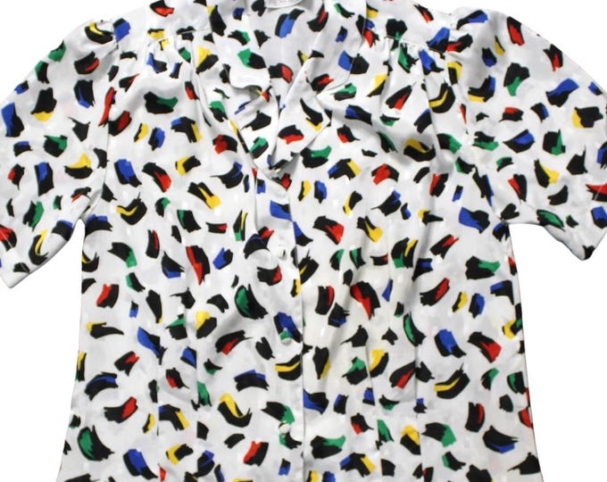 Vintage Abstract Print Blouse 10
