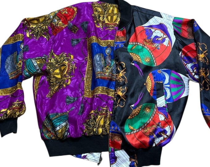 Vintage Reversible Scarf Print Jacket