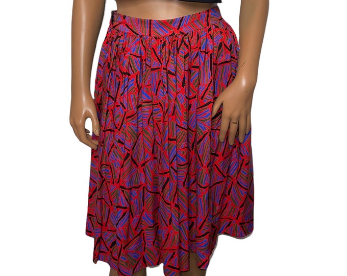 Vintage Abstract Print Skirt...